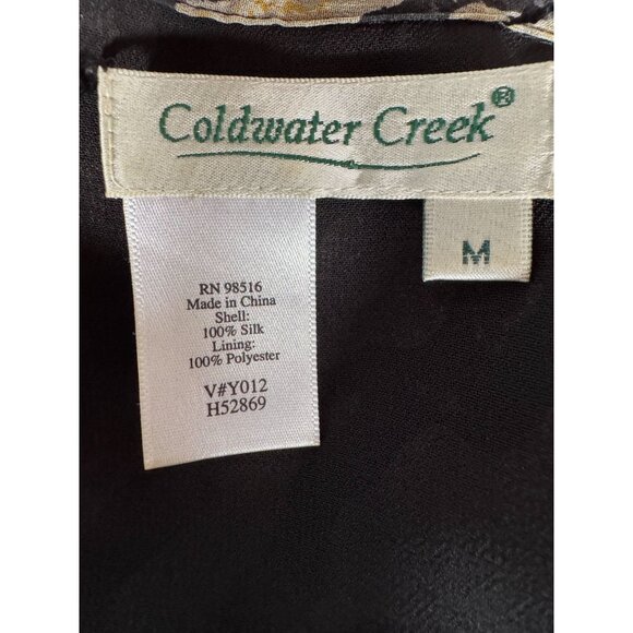 Coldwater Creek M Zebra Silk Print Ruffled Blouse Lined - Picture 8 of 16